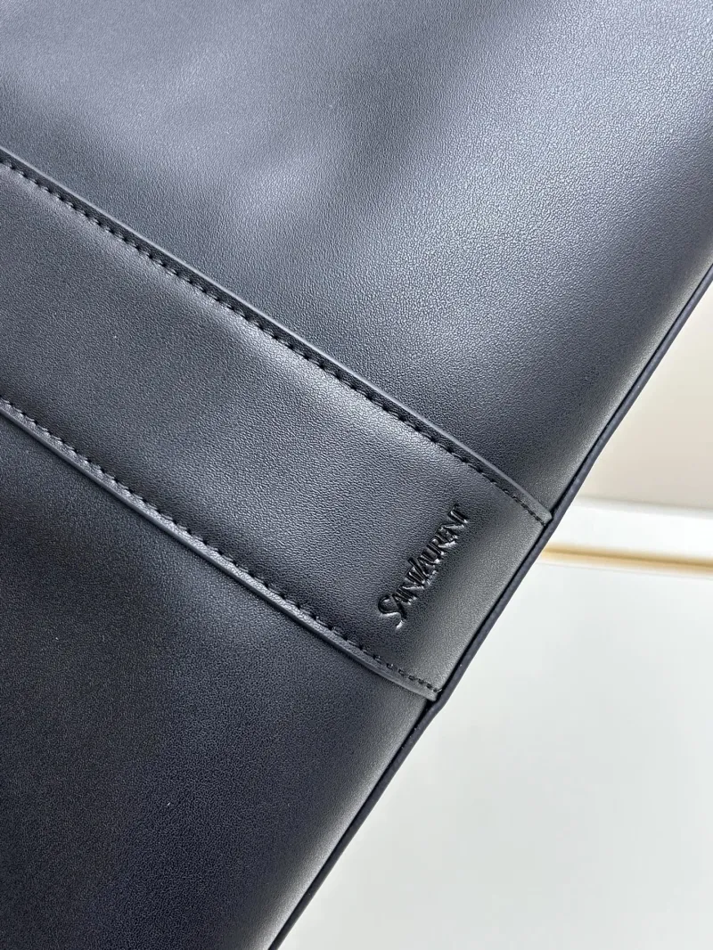 YSL Black Leather Tote Bag - Image 5