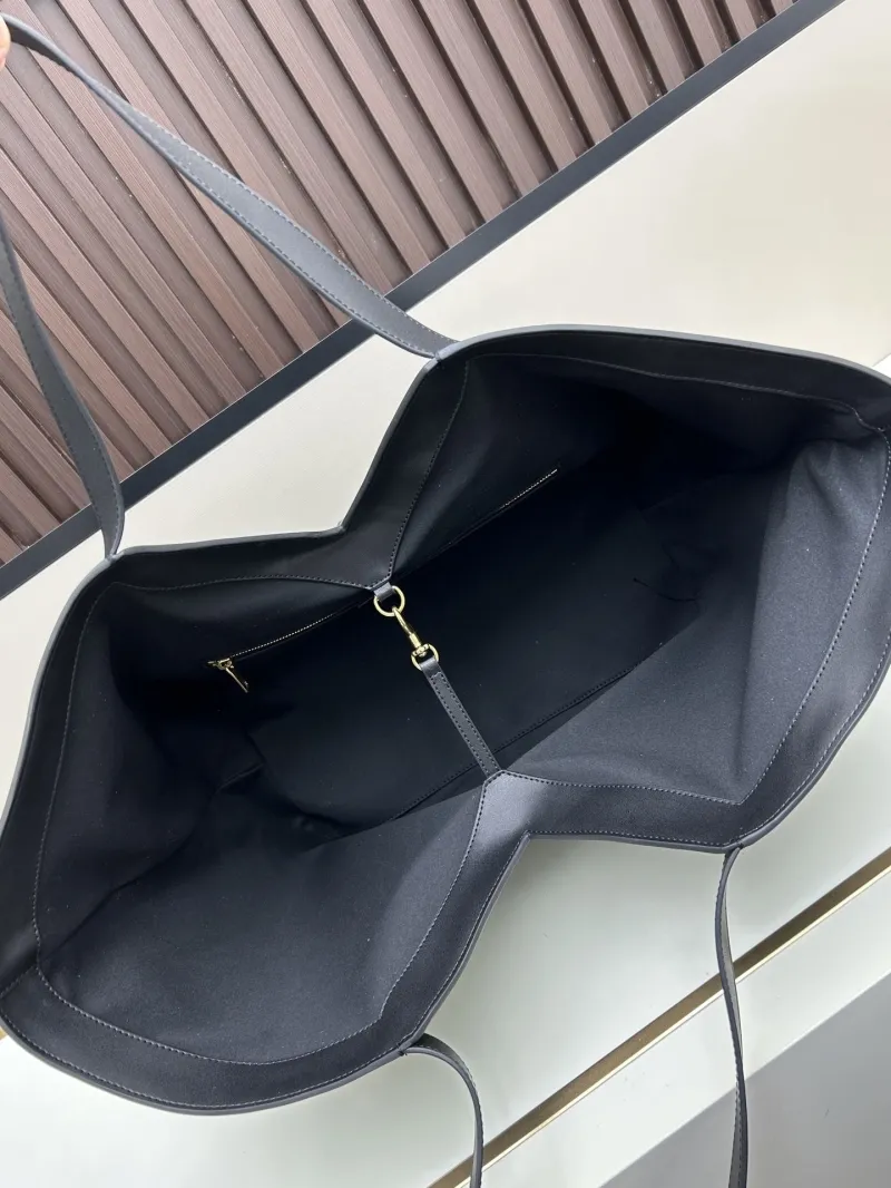 YSL Black Leather Tote Bag - Image 6