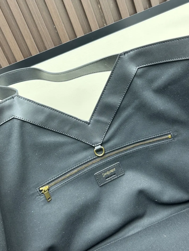 YSL Black Leather Tote Bag - Image 7