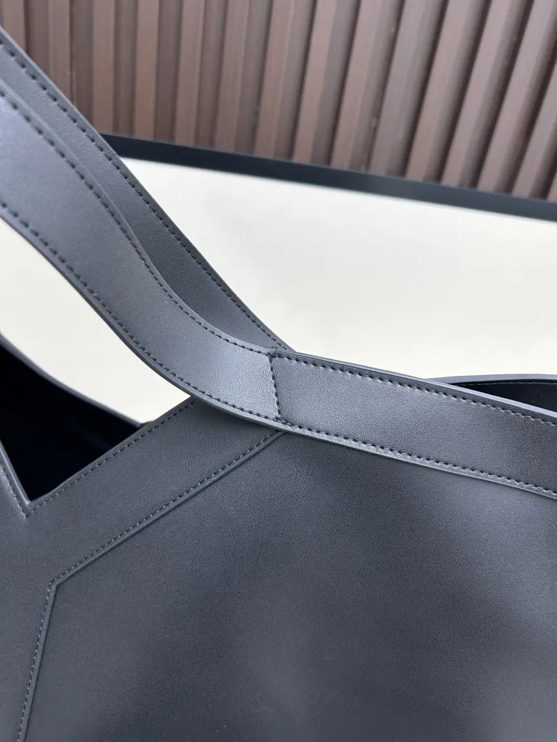YSL Black Leather Tote Bag - Image 8