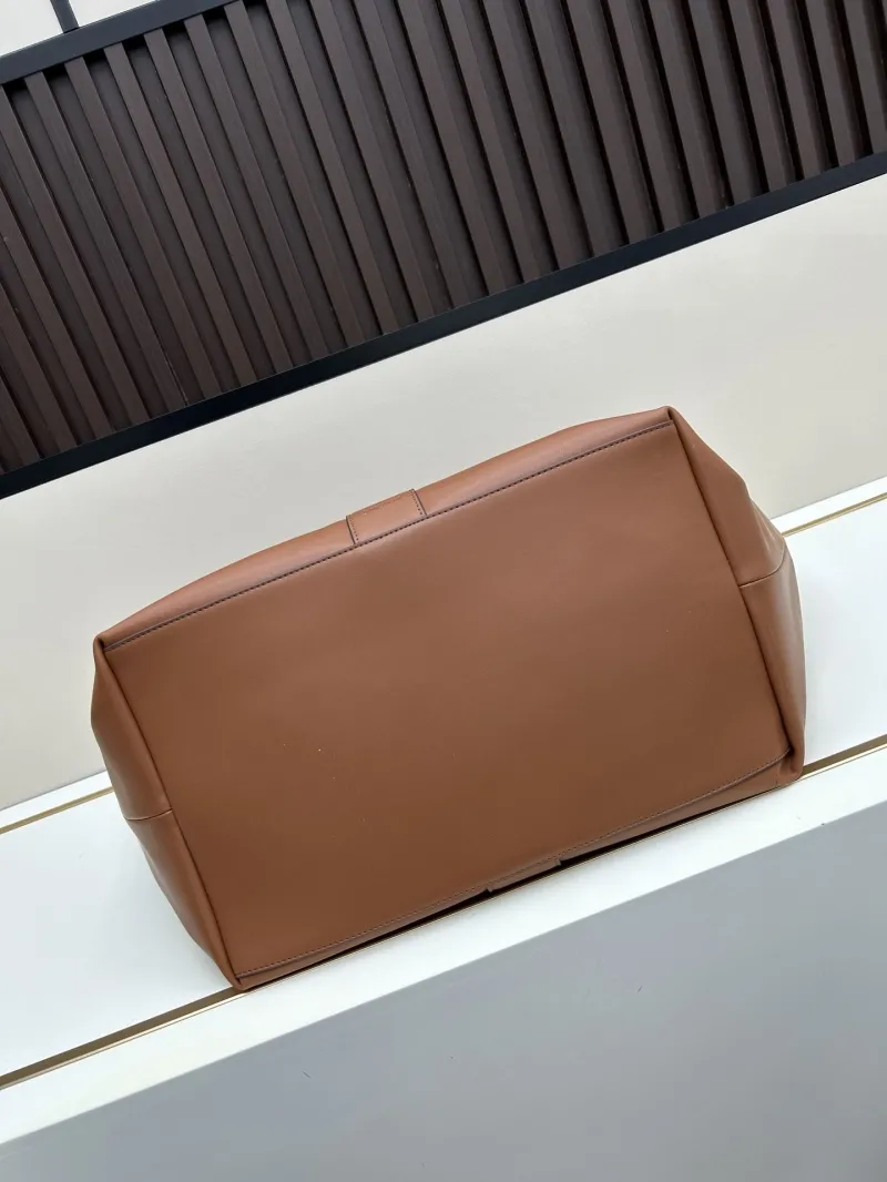 YSL Brown Leather Tote Bag 124 - Image 4