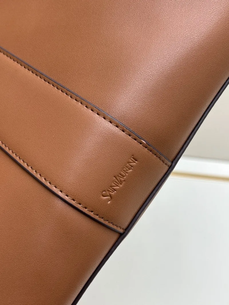 YSL Brown Leather Tote Bag 124 - Image 5