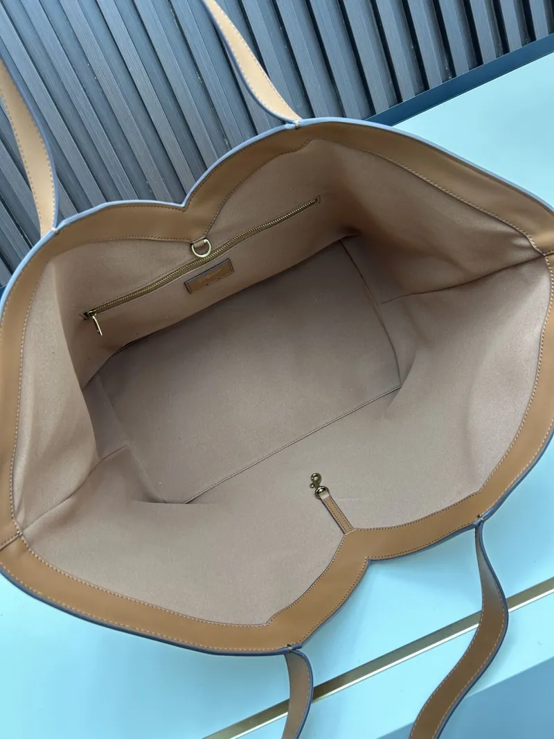 YSL Brown Leather Tote Bag 124 - Image 7