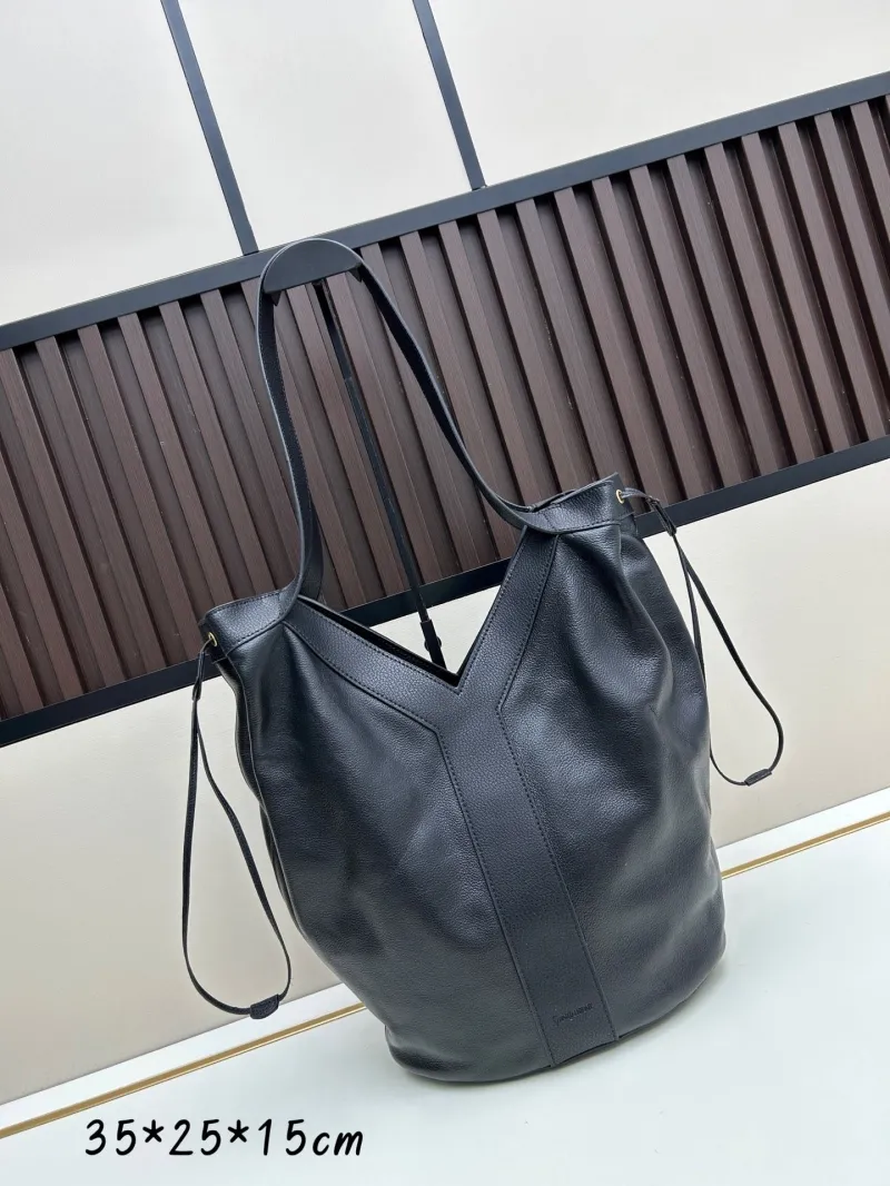 YSL Black Leather Tote Bag 125