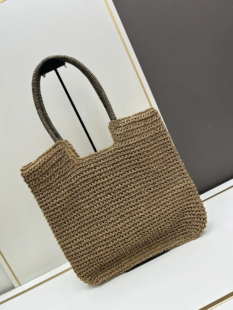 Alternative view of YSL Beige Straw Tote Bag 60129