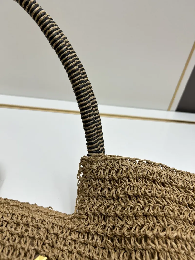 YSL Beige Straw Tote Bag 60129 - Image 5