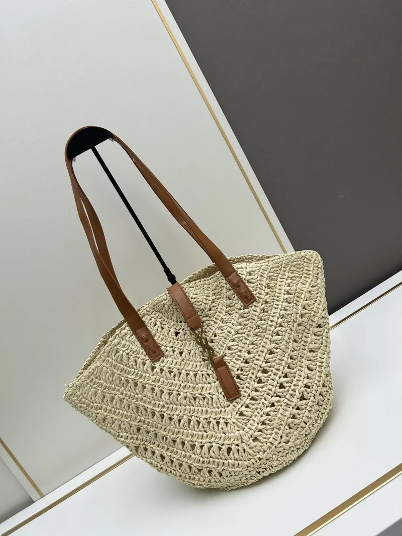 YSL Beige Straw Tote Bag 135