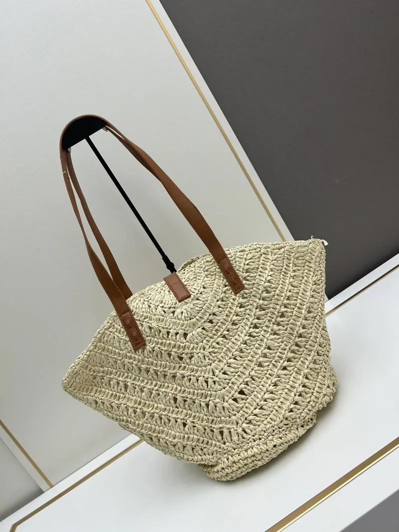 Alternative view of YSL Beige Straw Tote Bag 135