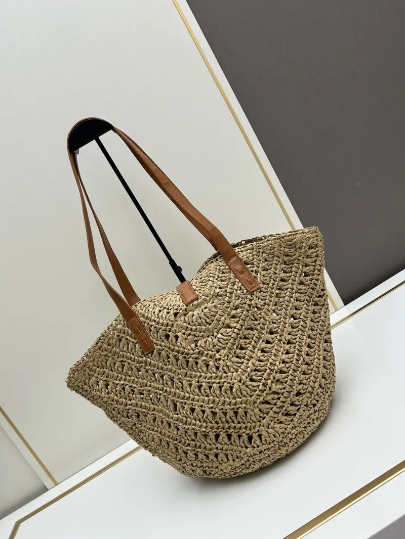 Alternative view of YSL Beige Straw Tote Bag SKU 136