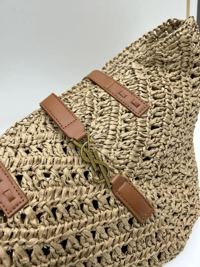 YSL Beige Straw Tote Bag SKU 136 - Image 4