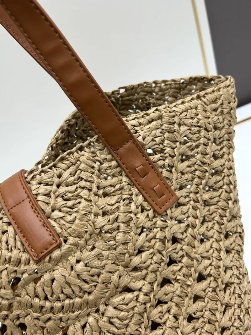YSL Beige Straw Tote Bag SKU 136 - Image 5