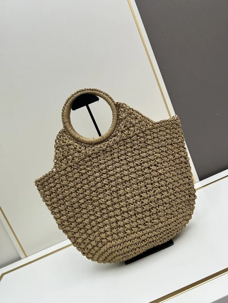 Alternative view of YSL 1835 Beige Straw Tote Bag