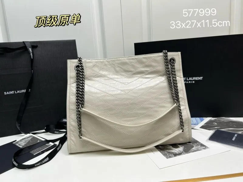 Alternative view of YSL Off-White Quilted Leather Shoulder Bag 577999