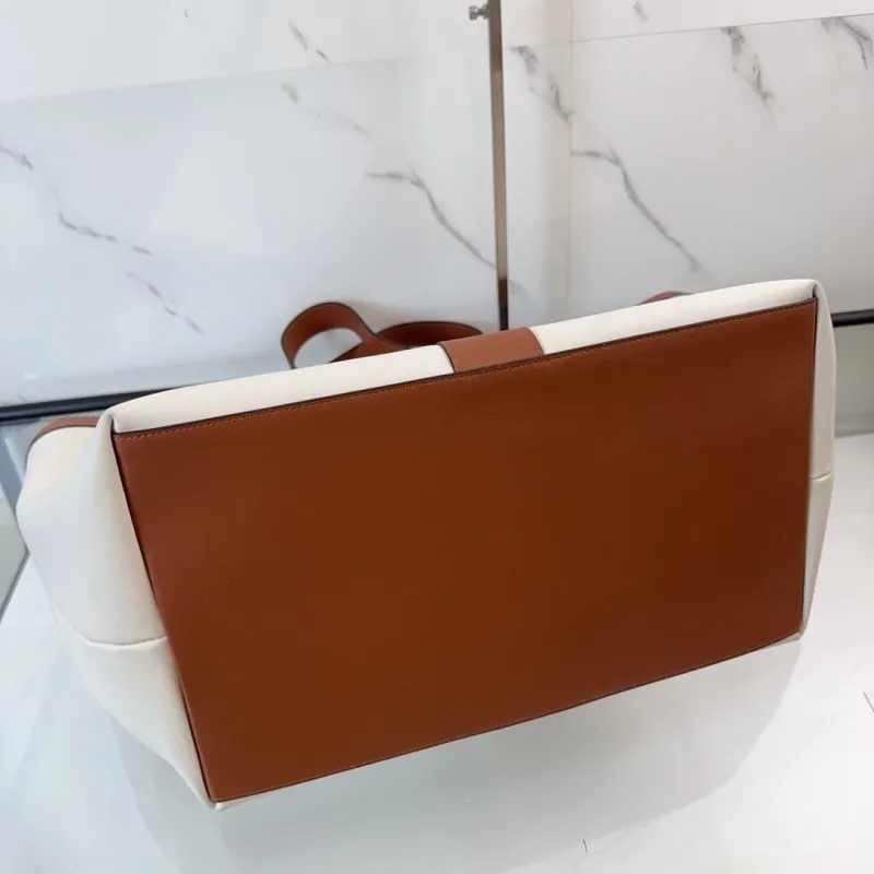 YSL White and Brown Tote Bag 147 - Image 4