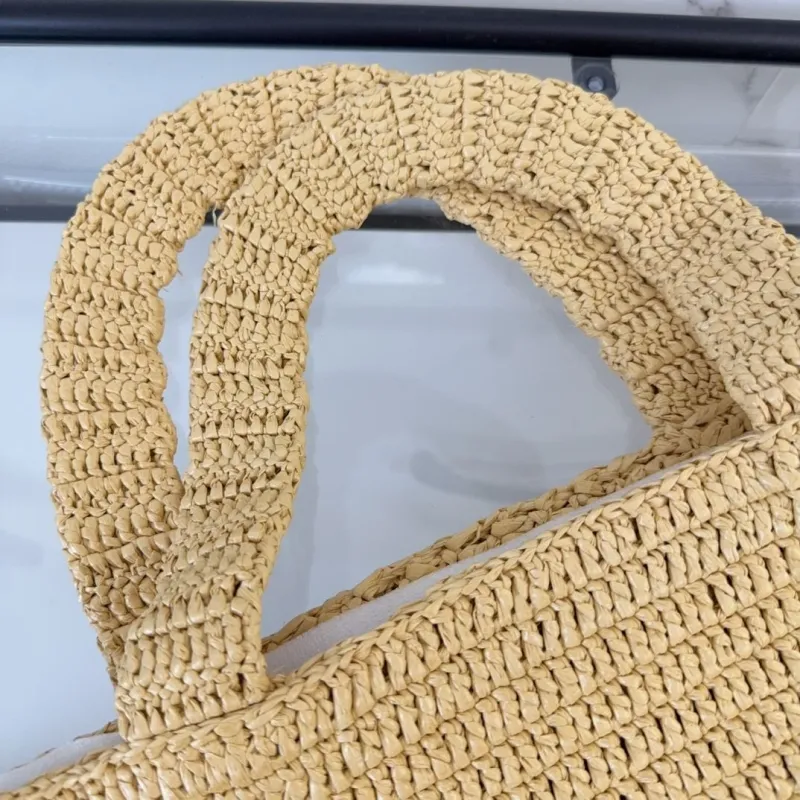 Saint Laurent Natural Beige Straw Tote Bag - Image 6