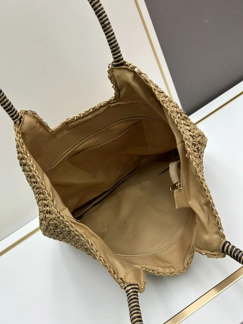 YSL Straw Tote Bag 60129 Beige - Image 6