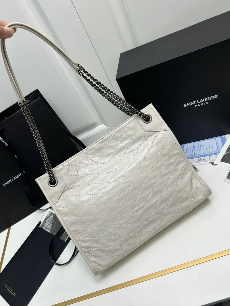 YSL Cream Quilted Tote Bag 577999 - Image 4