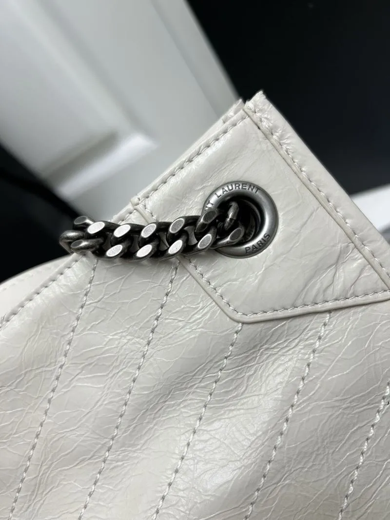 YSL Cream Quilted Tote Bag 577999 - Image 6