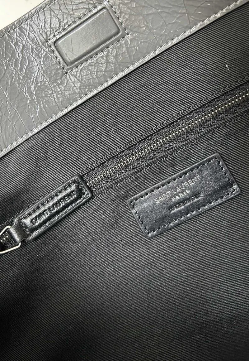 YSL Gray Leather Chain Tote Bag 577999 - Image 9