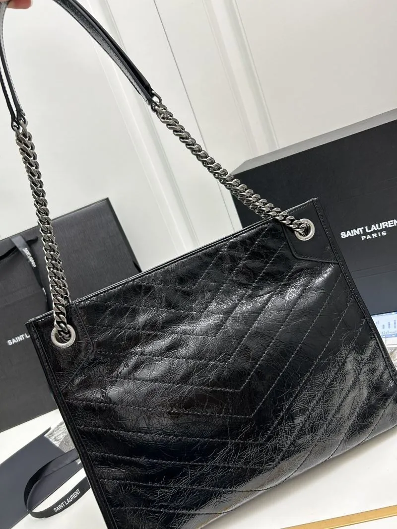 Saint Laurent Black Leather Tote Bag 577999 - Image 4