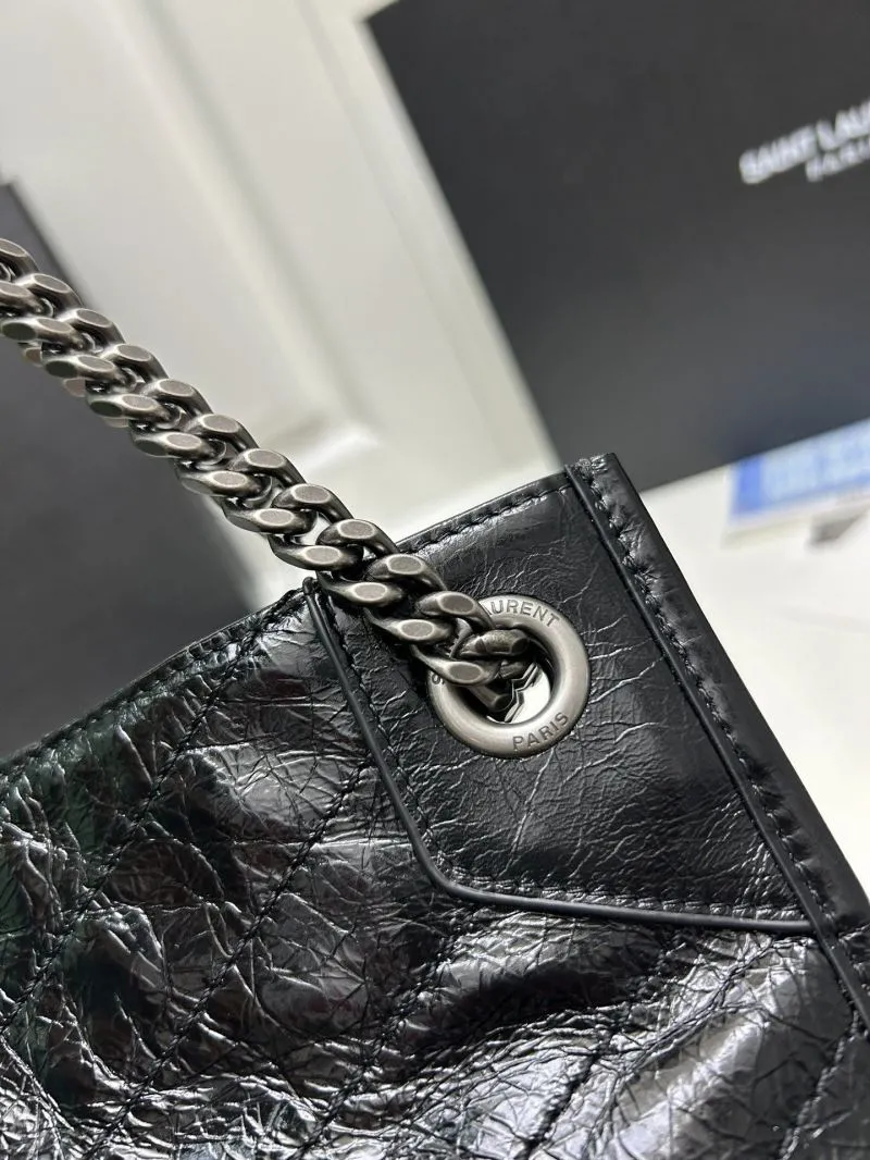 Saint Laurent Black Leather Tote Bag 577999 - Image 5