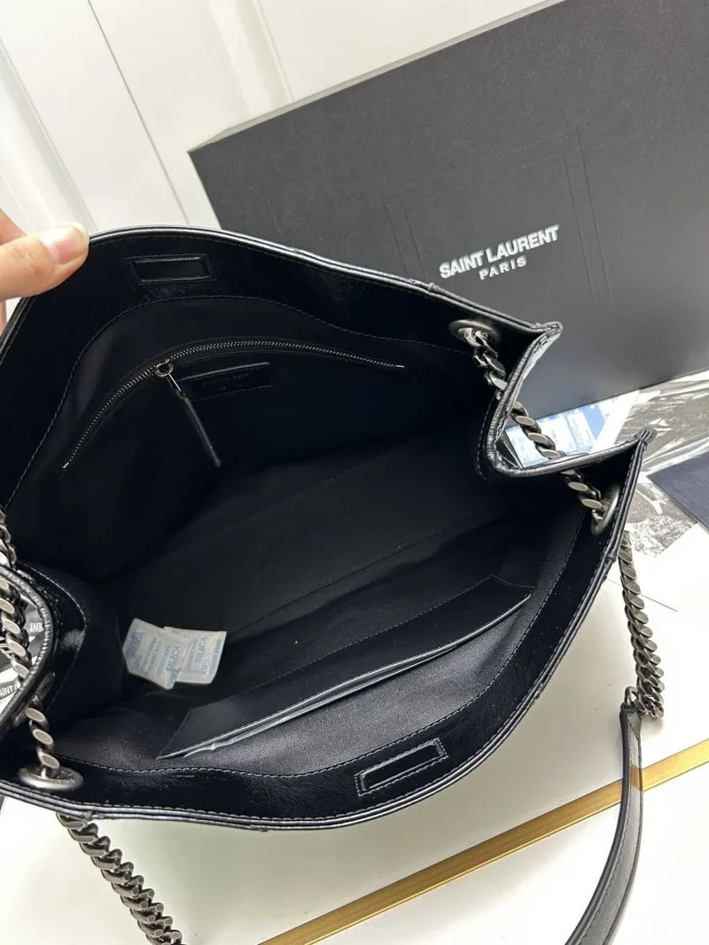 Saint Laurent Black Leather Tote Bag 577999 - Image 8
