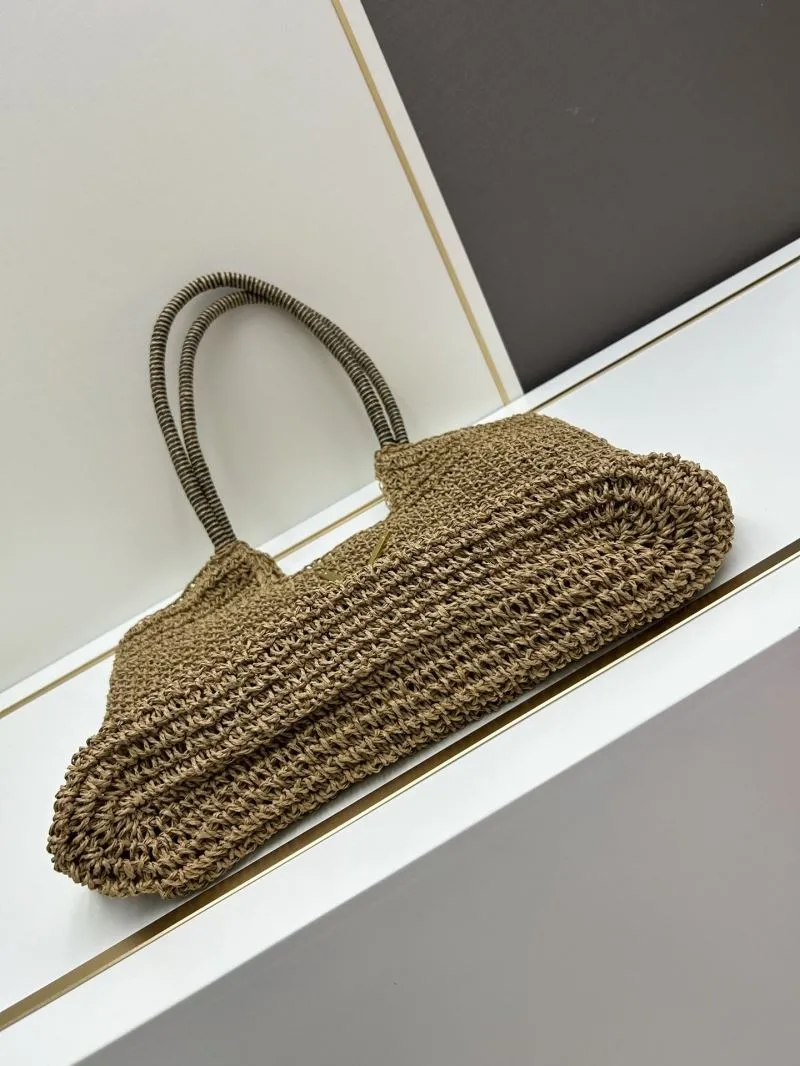 YSL Woven Straw Tote Bag 60129 Beige - Image 4