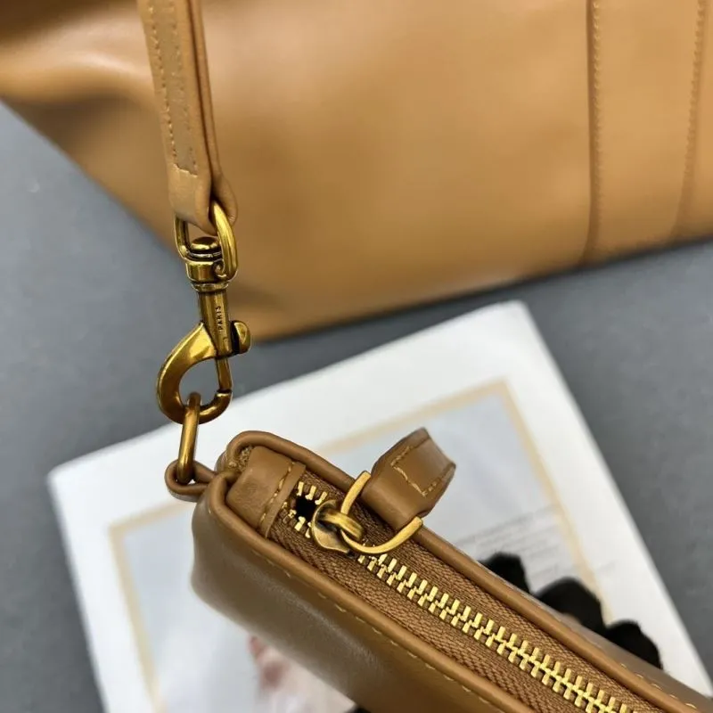 YSL Brown Leather Tote Bag with Pouch Model 1616 - Image 7