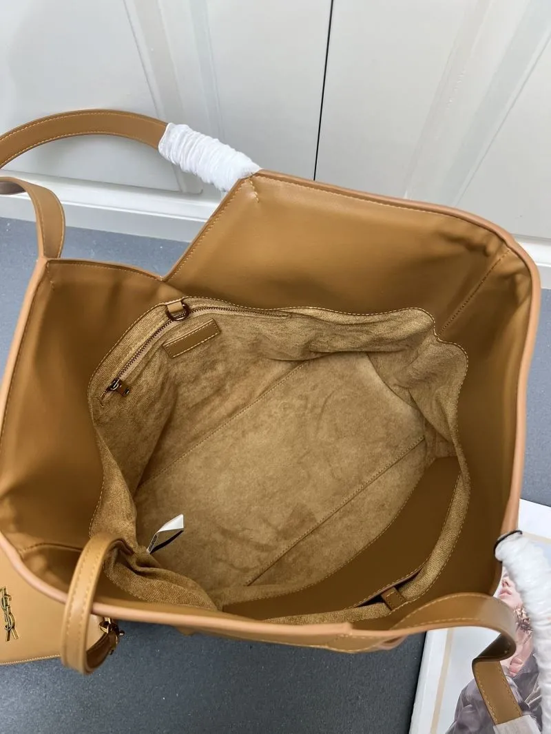 YSL Brown Leather Tote Bag with Pouch Model 1616 - Image 8