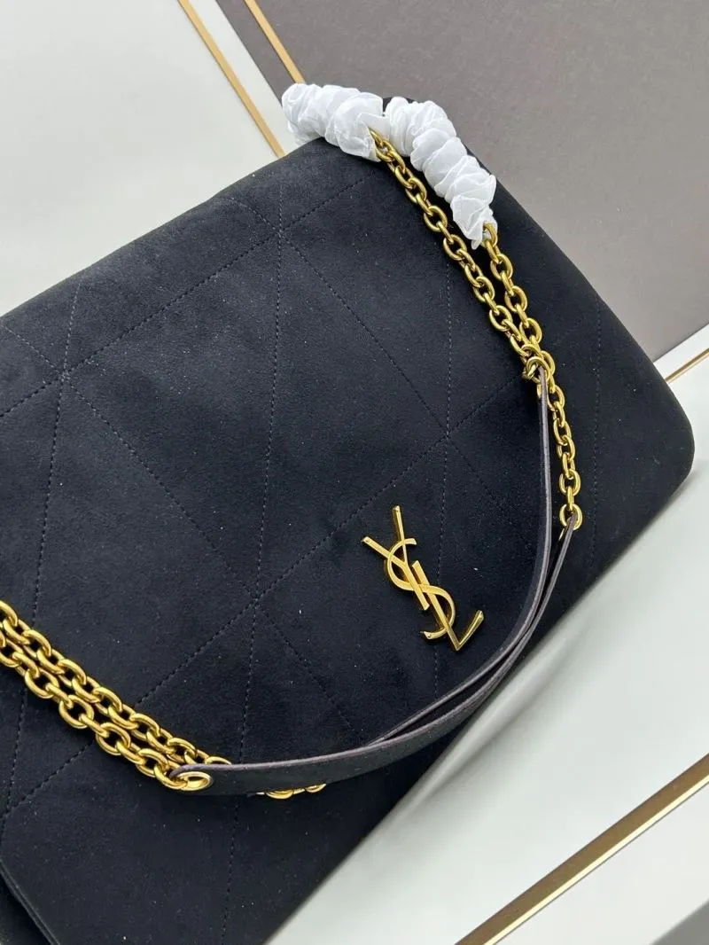 YSL Black Suede Chain Shoulder Bag 233 - Image 4