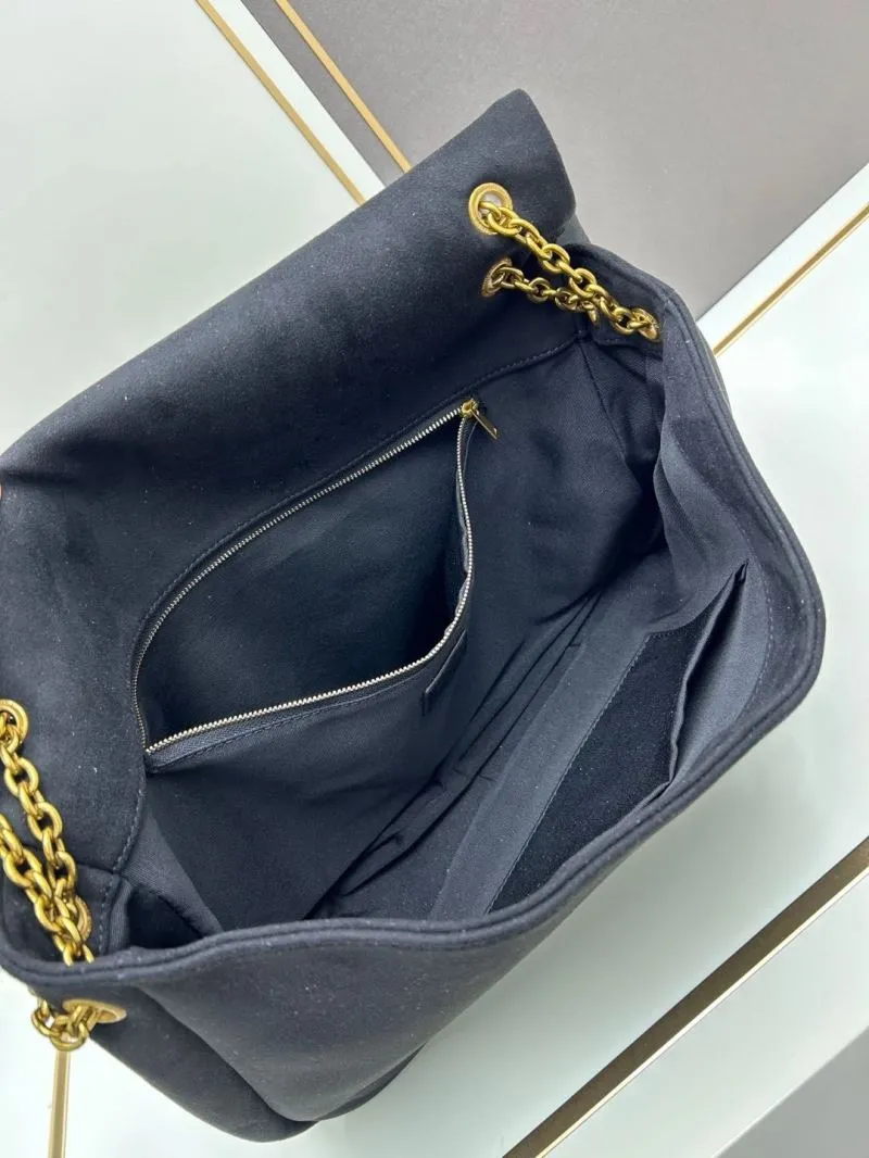 YSL Black Suede Chain Shoulder Bag 233 - Image 7