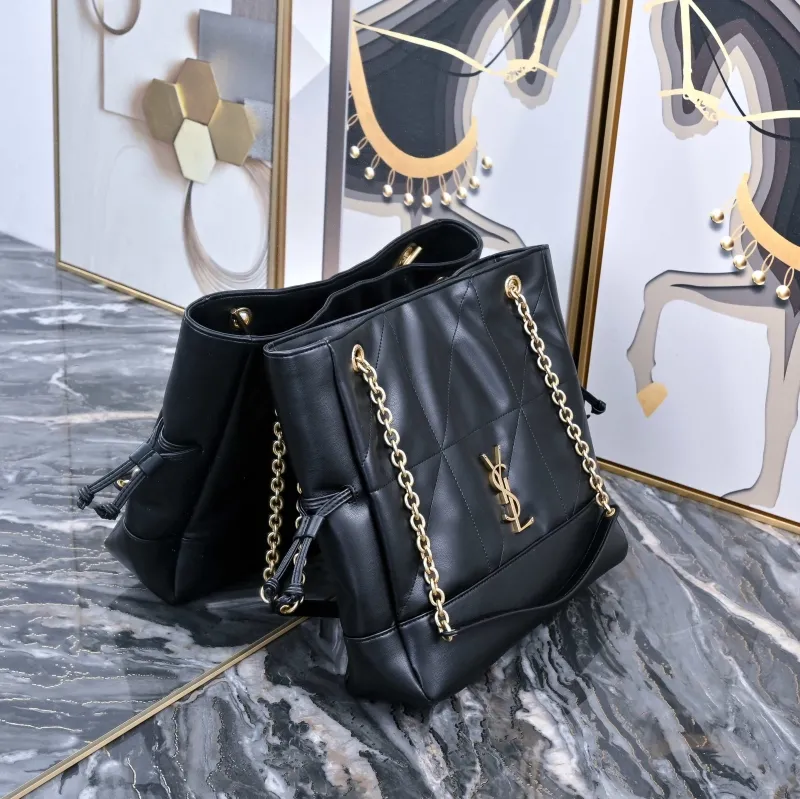 Alternative view of YSL Black Leather Tote Bag with Pouch 234