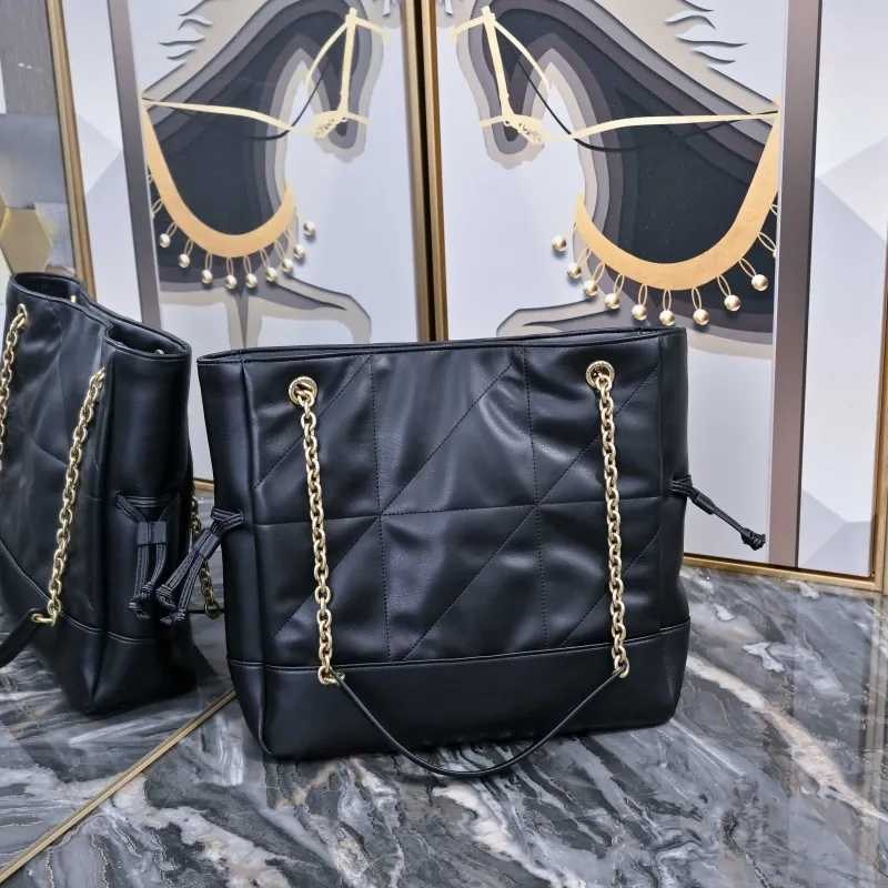 YSL Black Leather Tote Bag with Pouch 234 - Image 3