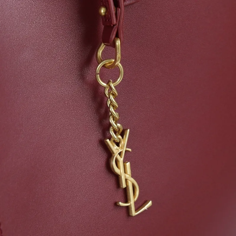 Saint Laurent Maroon Tote Bag with Pouch SKU 236 - Image 7