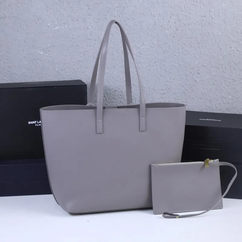 Saint Laurent Gray Tote Bag with Pouch 237 - Image 3