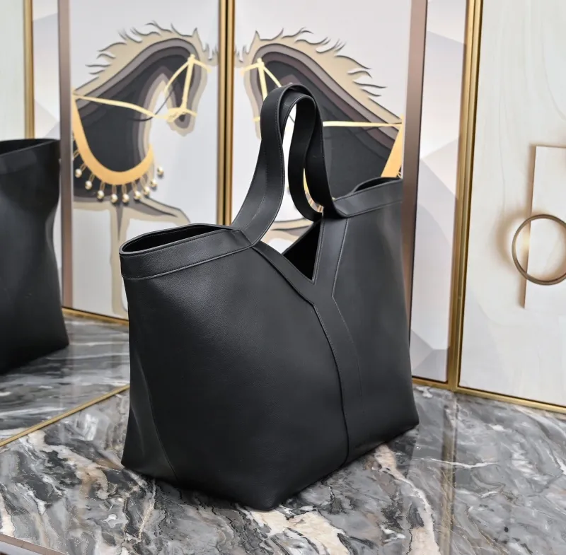 YSL Black Leather Tote Bag 238 - Image 3