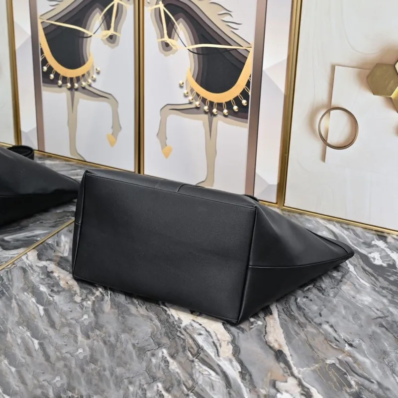 YSL Black Leather Tote Bag 238 - Image 4