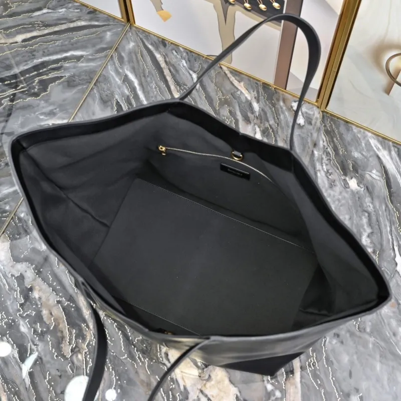 YSL Black Leather Tote Bag 238 - Image 7