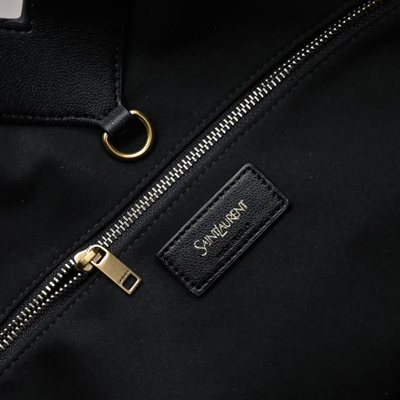 YSL Black Leather Tote Bag 238 - Image 8