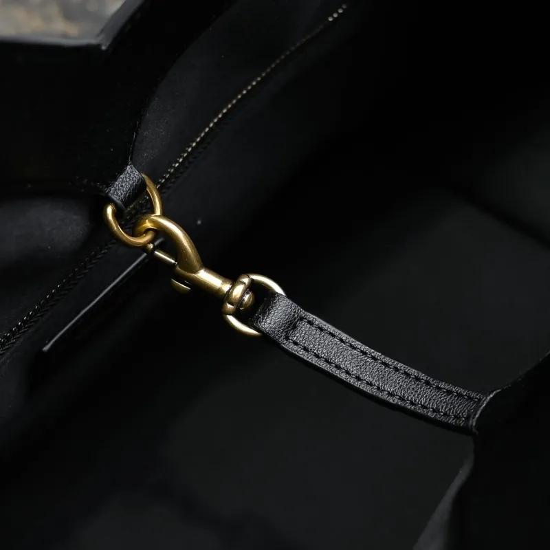 YSL Black Leather Tote Bag 238 - Image 9