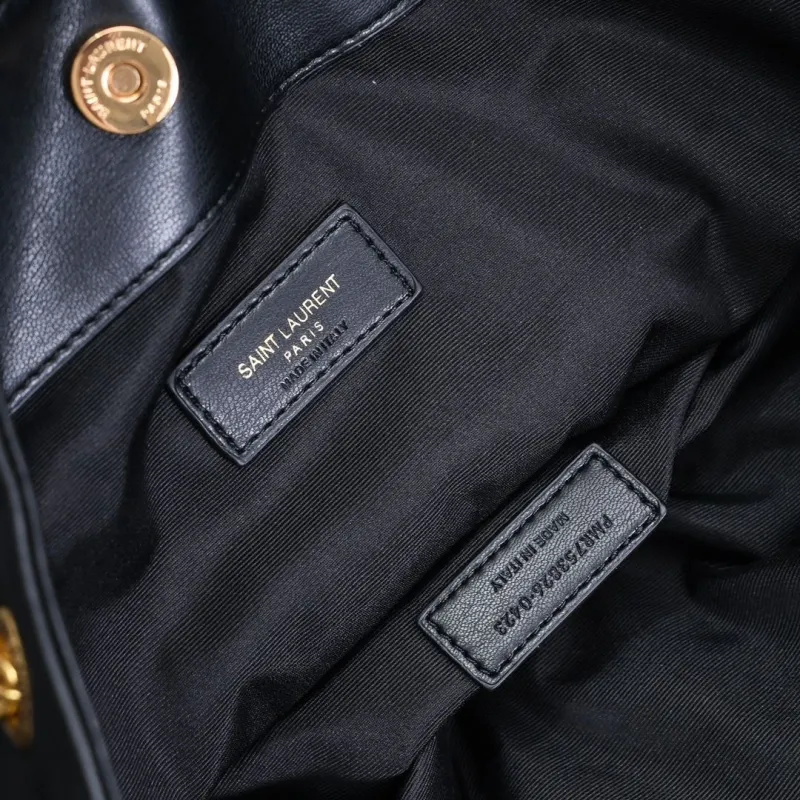 YSL Black Leather Tote Bag with Pouch 239 - Image 8