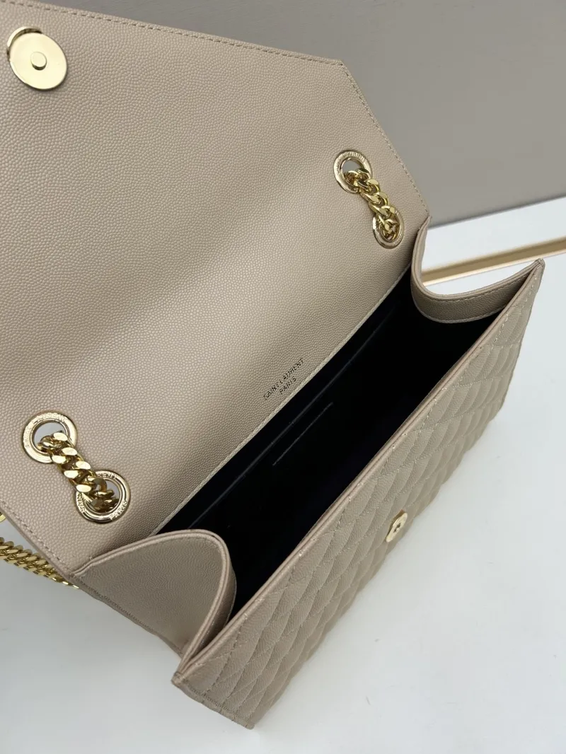 YSL Beige Quilted Chain Shoulder Bag 24cm - Image 7