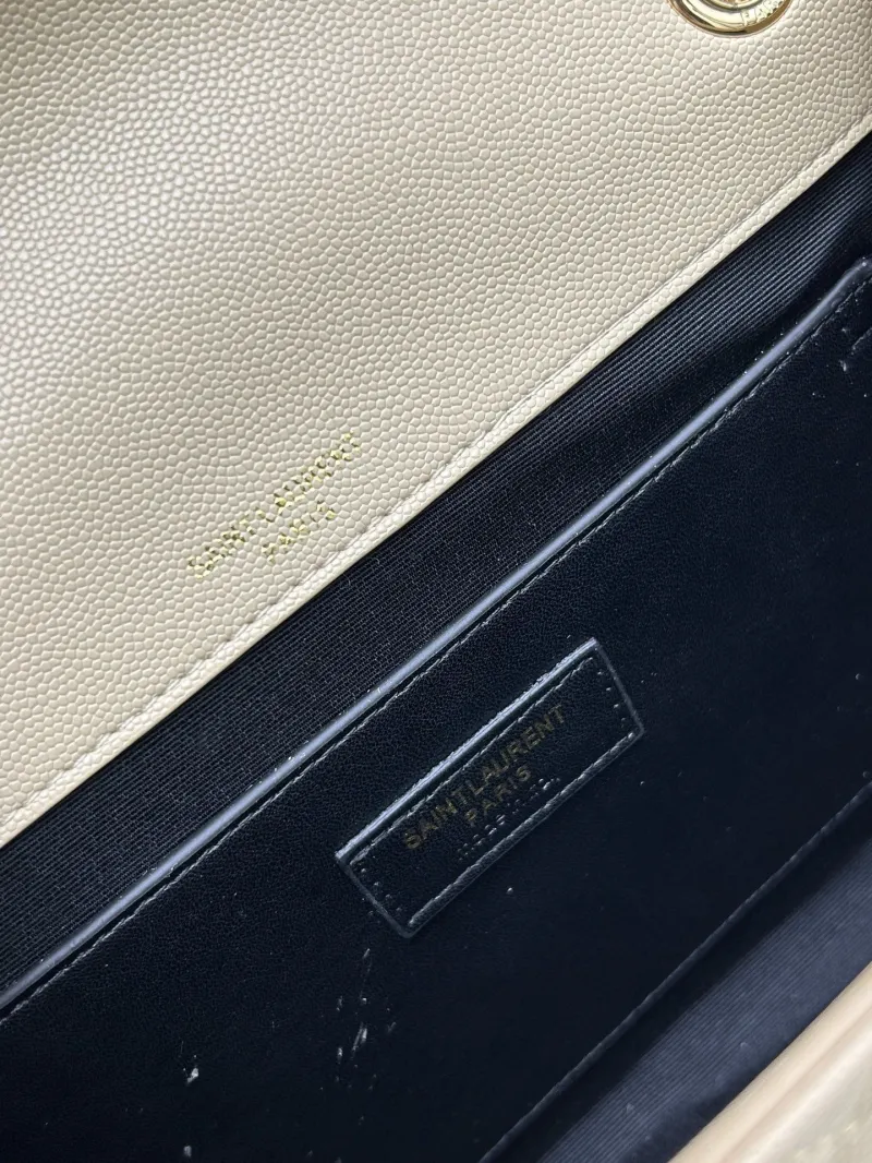 YSL Beige Quilted Chain Shoulder Bag 24cm - Image 8