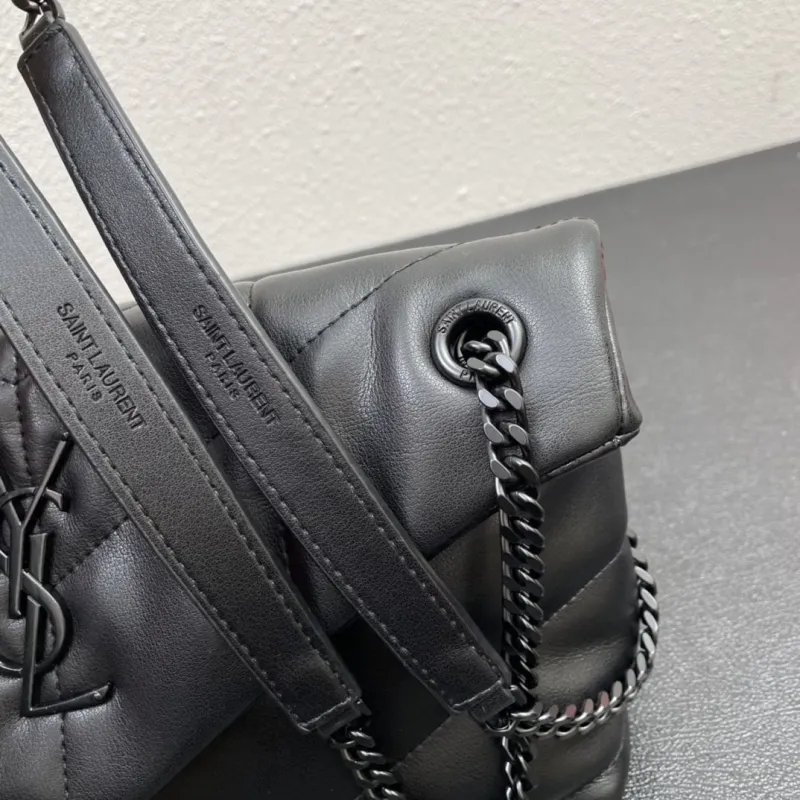 YSL Black Quilted Leather Shoulder Bag S08014 28cm - Image 6