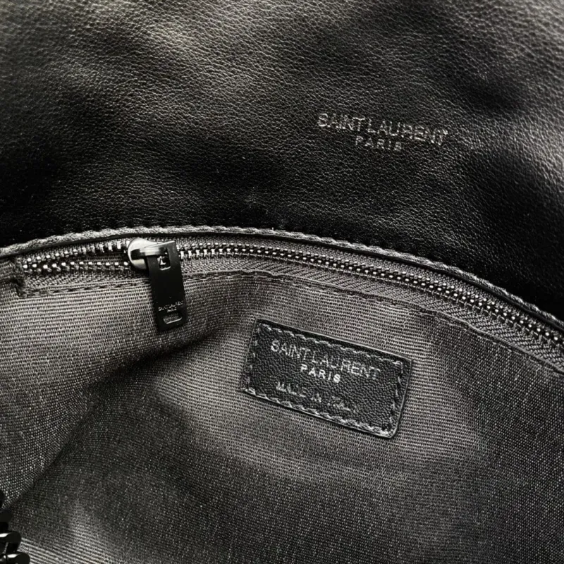 YSL Black Quilted Leather Shoulder Bag S08014 28cm - Image 8