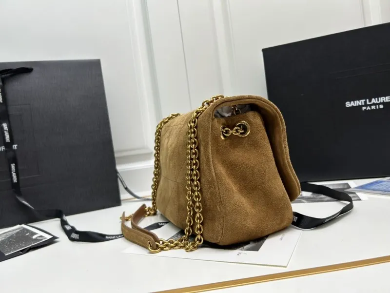 YSL Brown Suede Chain Shoulder Bag 763475 - Image 3