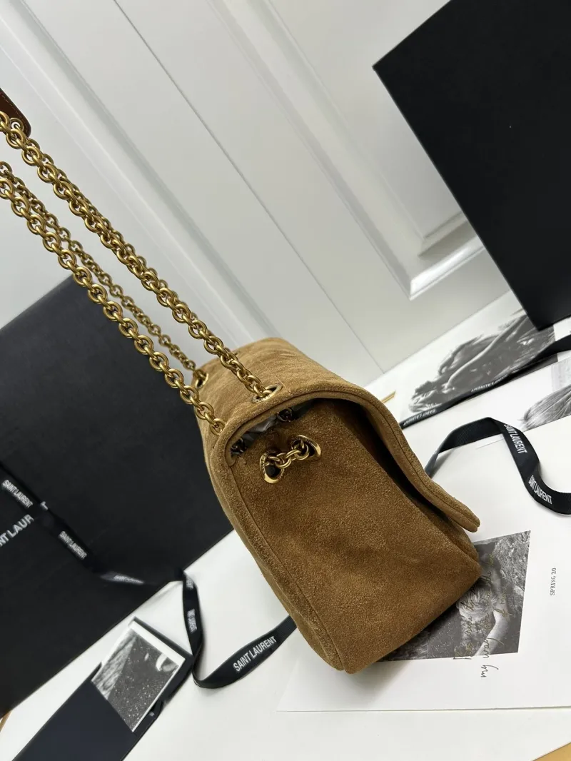 YSL Brown Suede Chain Shoulder Bag 763475 - Image 4