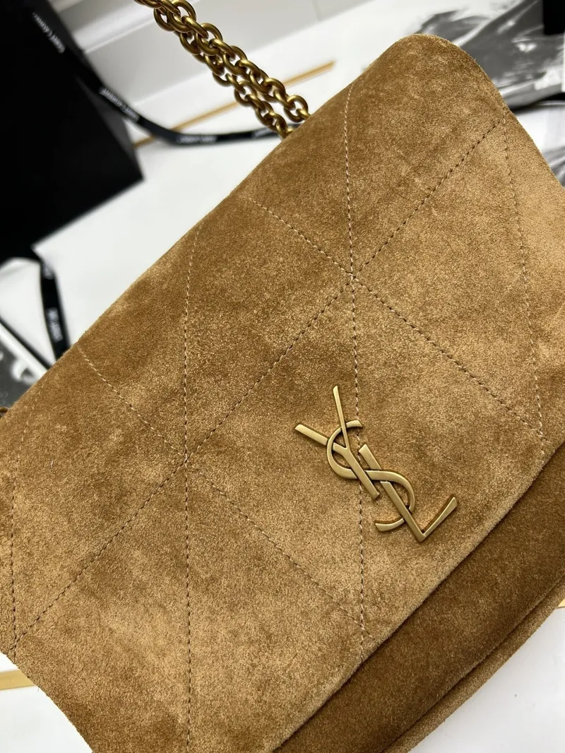 YSL Brown Suede Chain Shoulder Bag 763475 - Image 5
