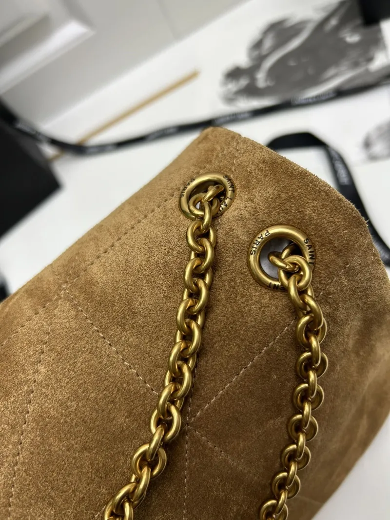 YSL Brown Suede Chain Shoulder Bag 763475 - Image 6