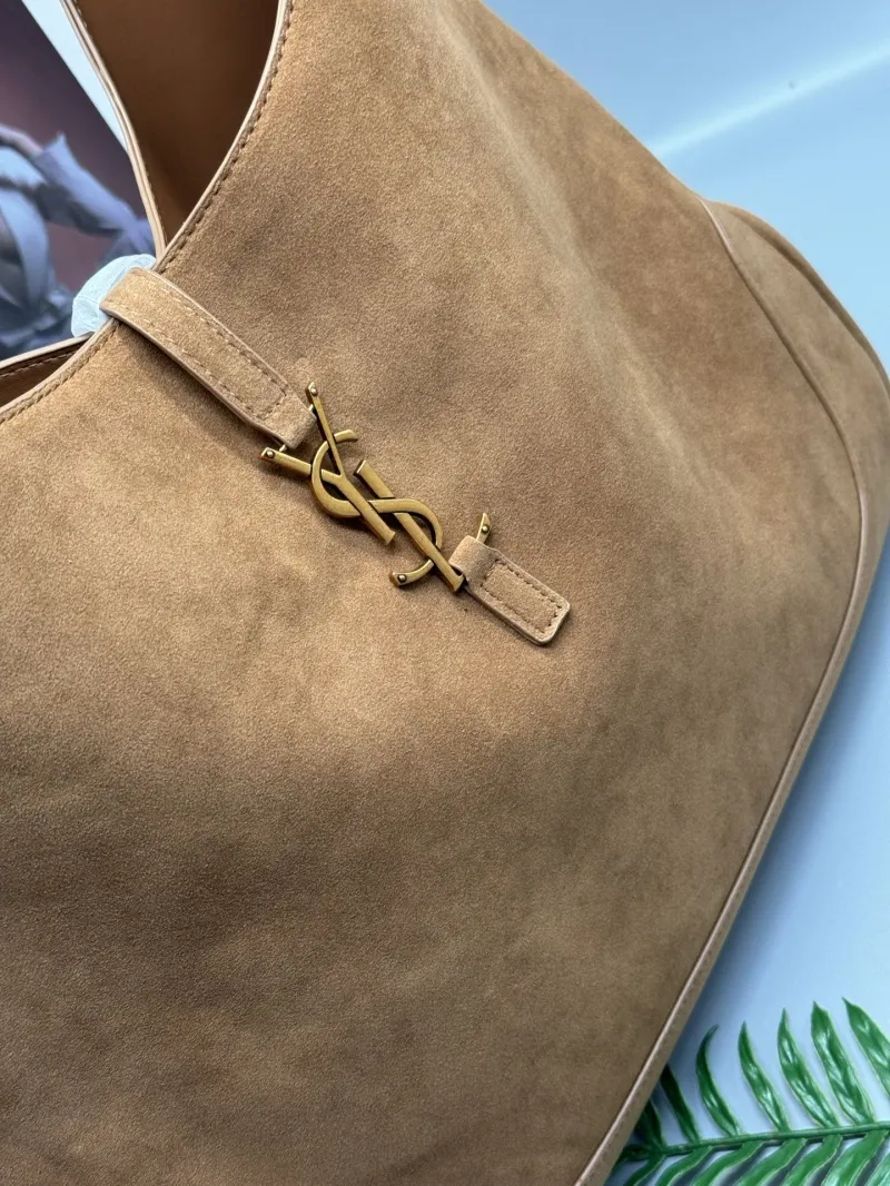 YSL Large Brown Suede Hobo Shoulder Bag - Image 4